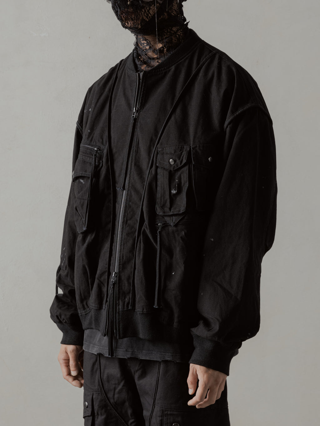 バッグ professor e 24AW Parachute bag Professor.E Black Parachute Messenger Bag