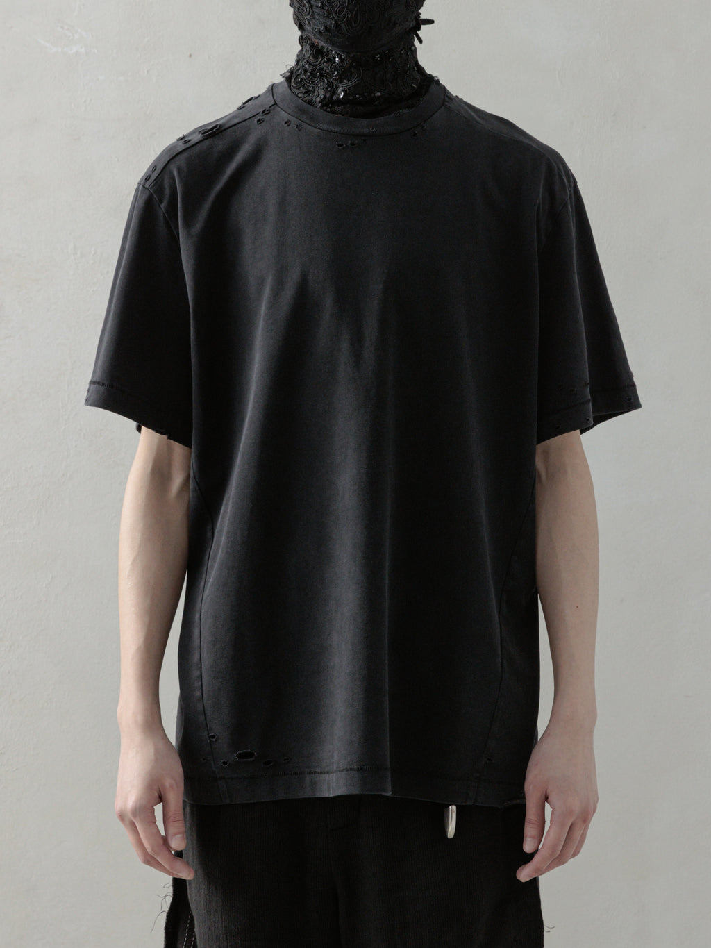 25SS｜Destroyed Tee (Washed Black) – Professor.E