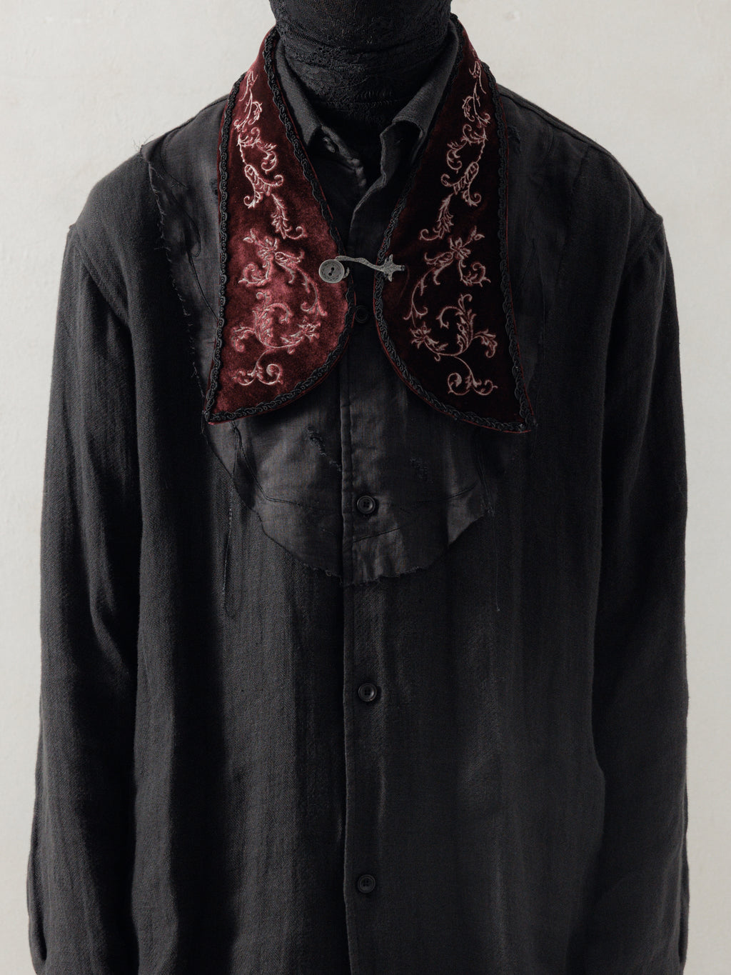 25FW｜Embroidery Collar (Burgundy) – Professor.E