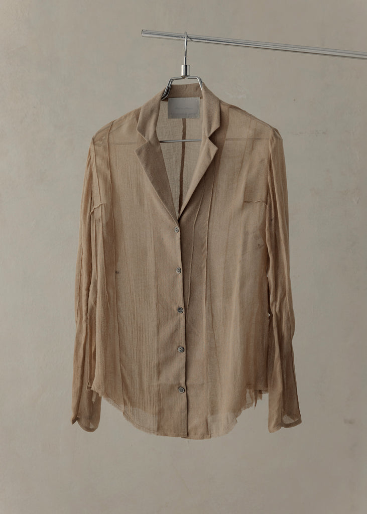 Forgotten Materials WMS｜E Wrinkled Shirt (Natural Dyed Beige)