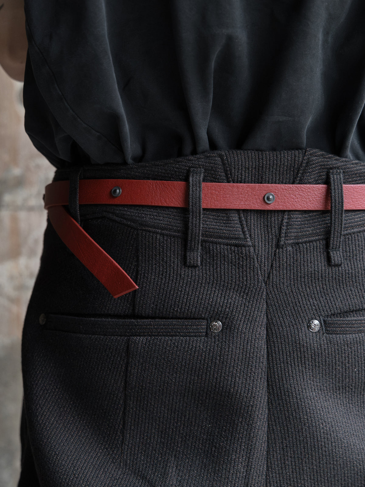 Professor.E｜E Rivet Belt (Burgundy)