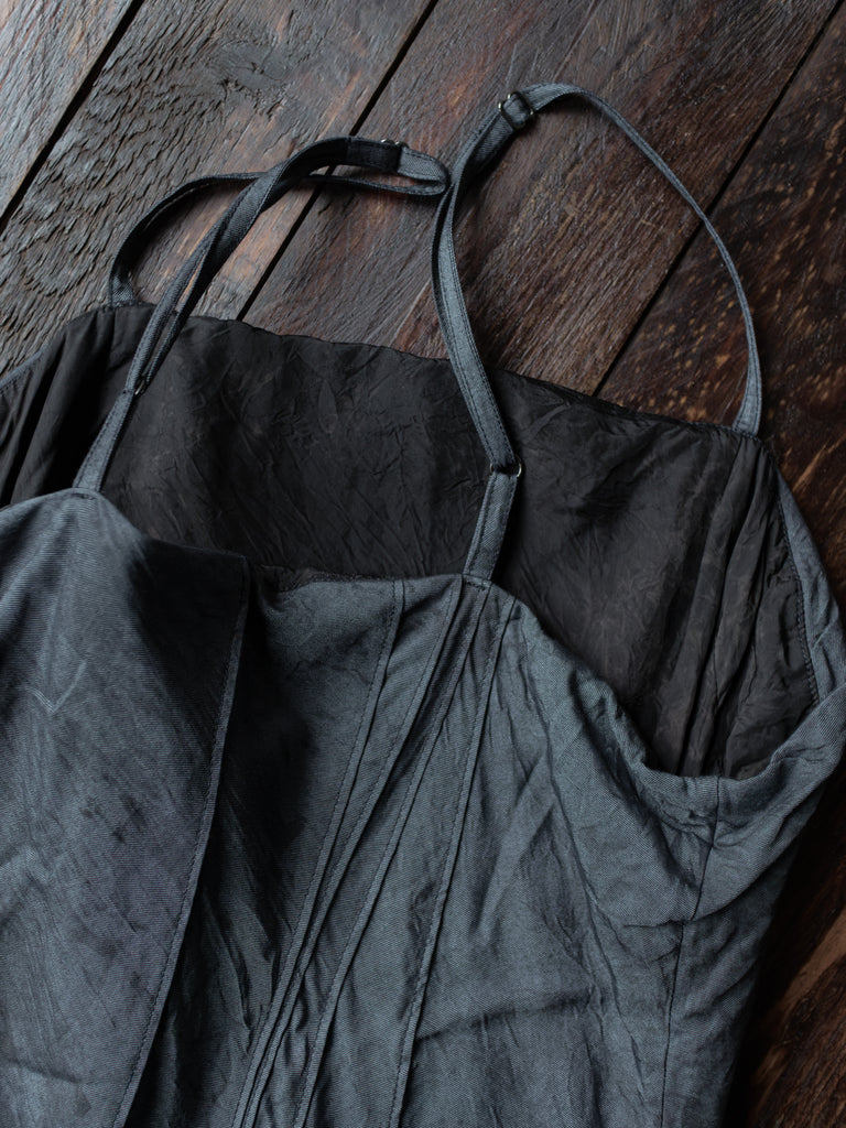 Forgotten Materials WMS｜Pleat Dress (Natural Dyed Navy/Black)