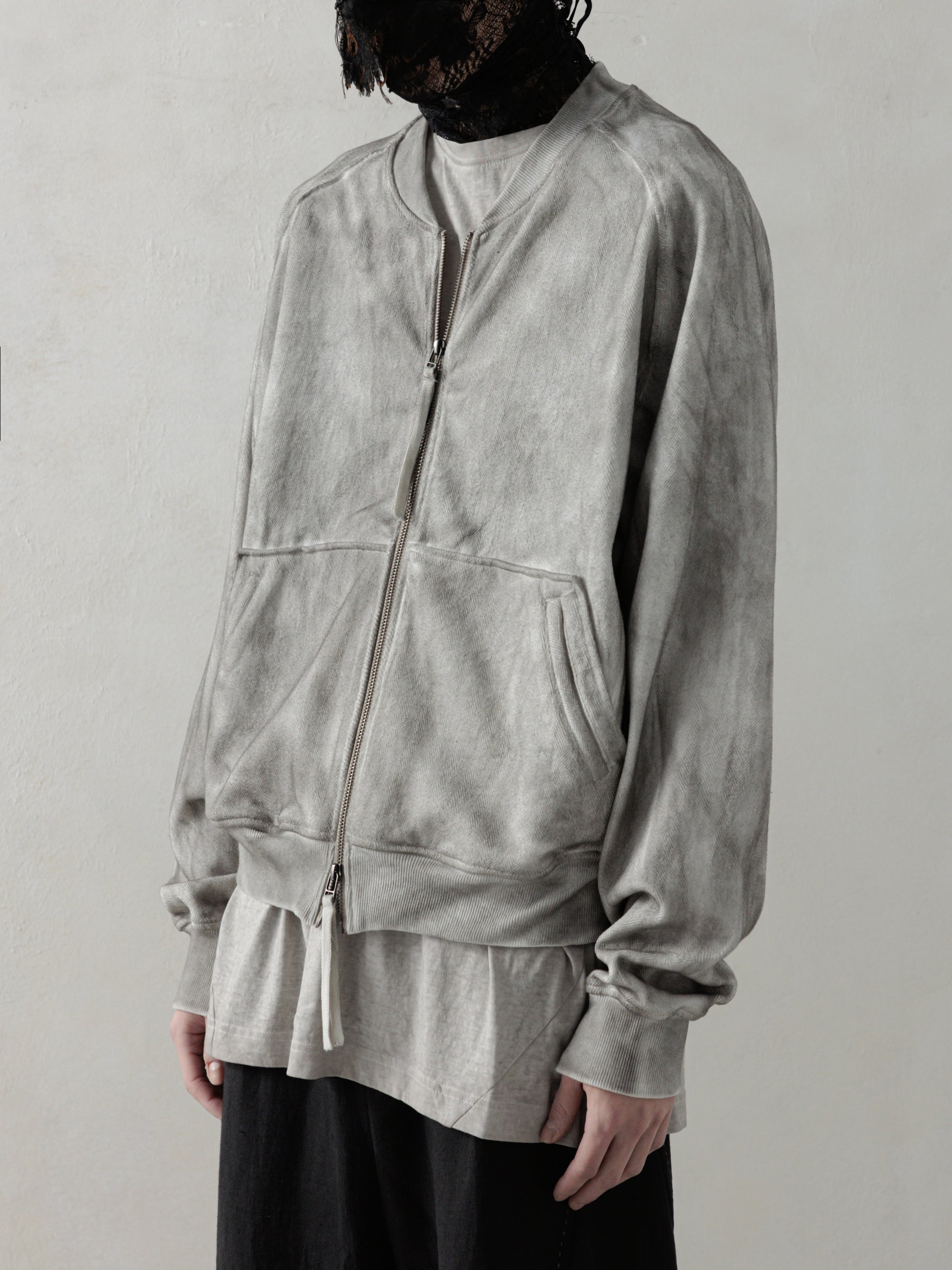 25SS｜Inverted Zip-up (Cold Dyed Grey)