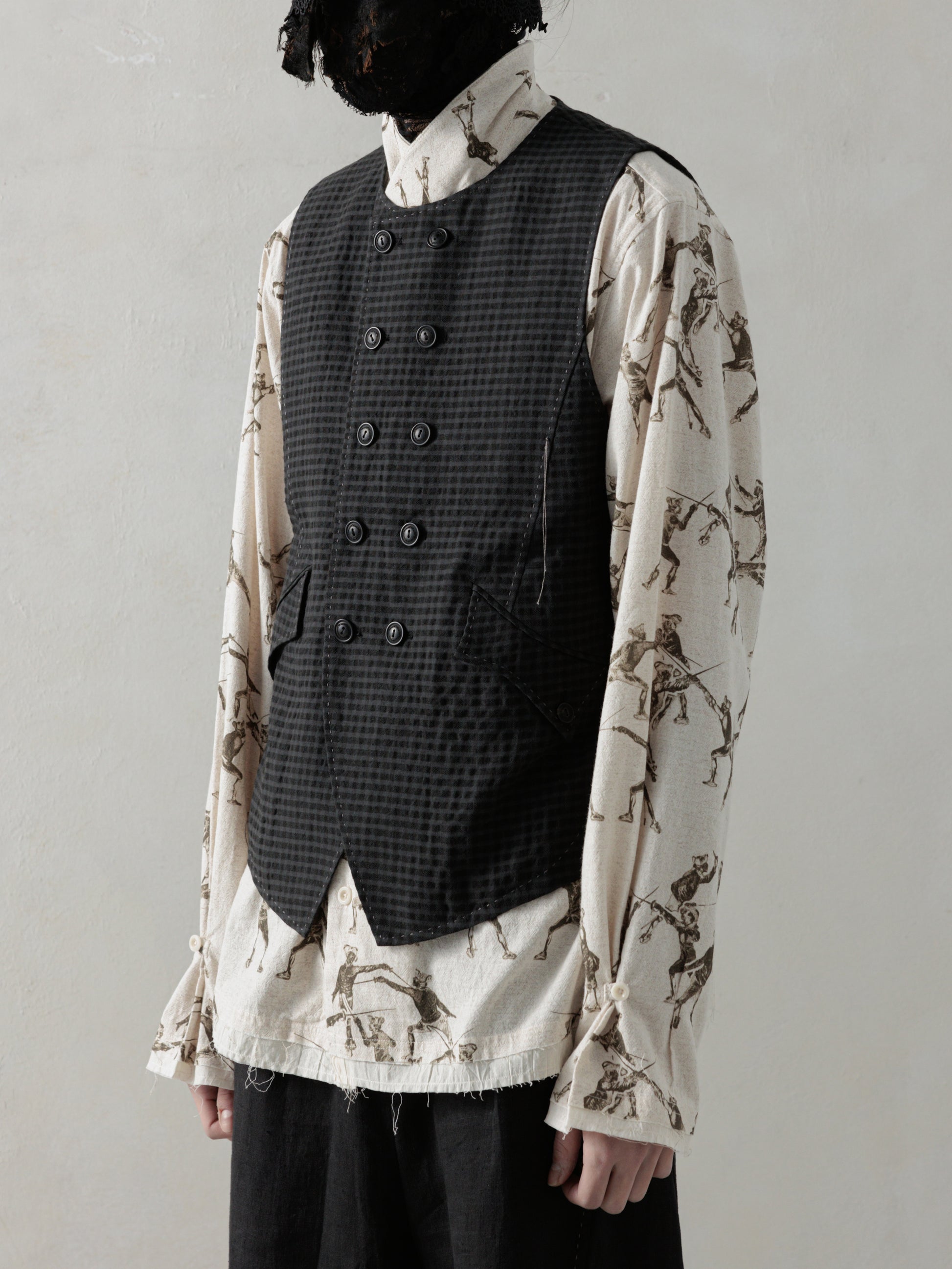 25SS｜E Double Breasted Waistcoat (Check)