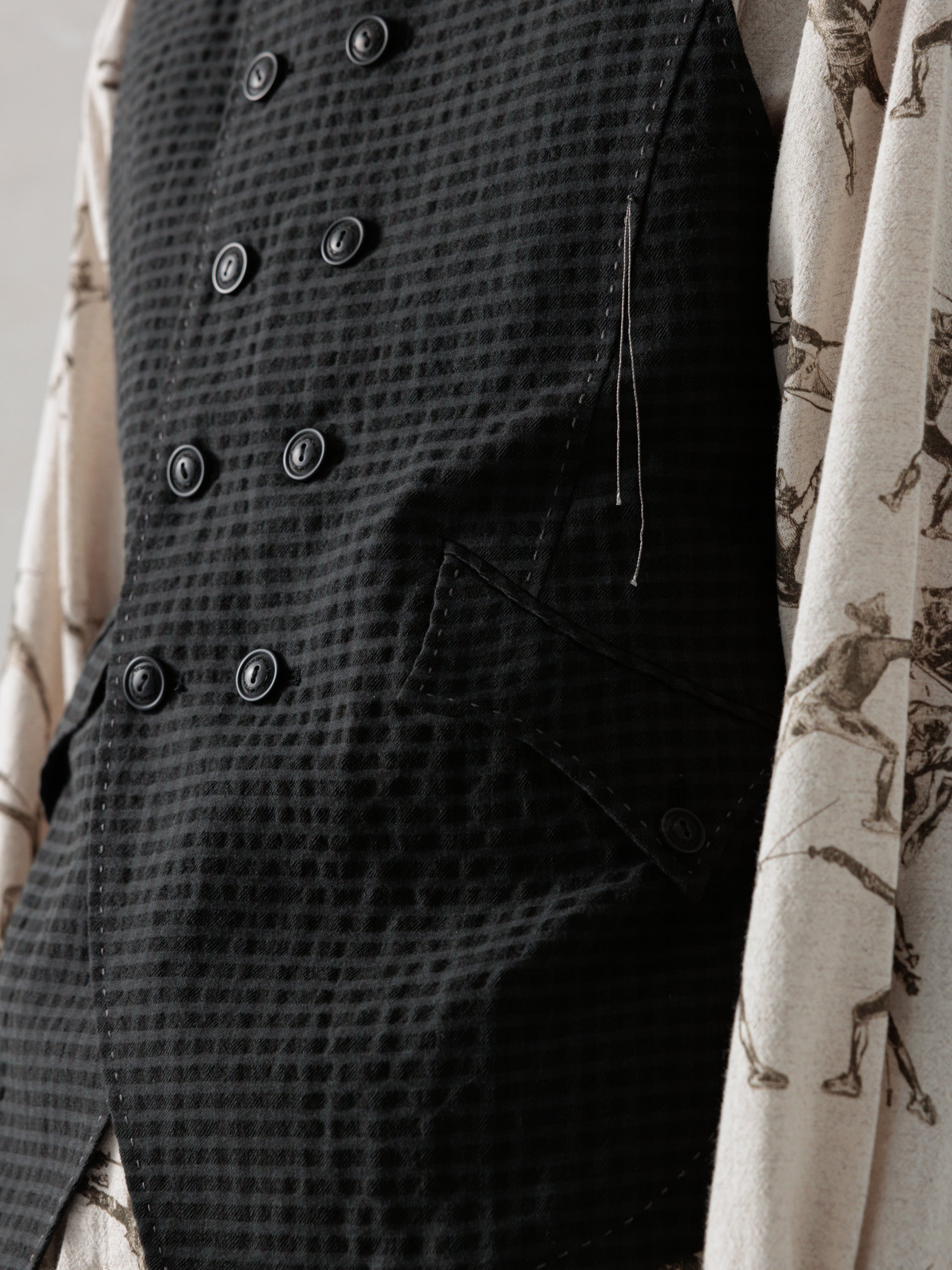 25SS｜E Double Breasted Waistcoat (Check)