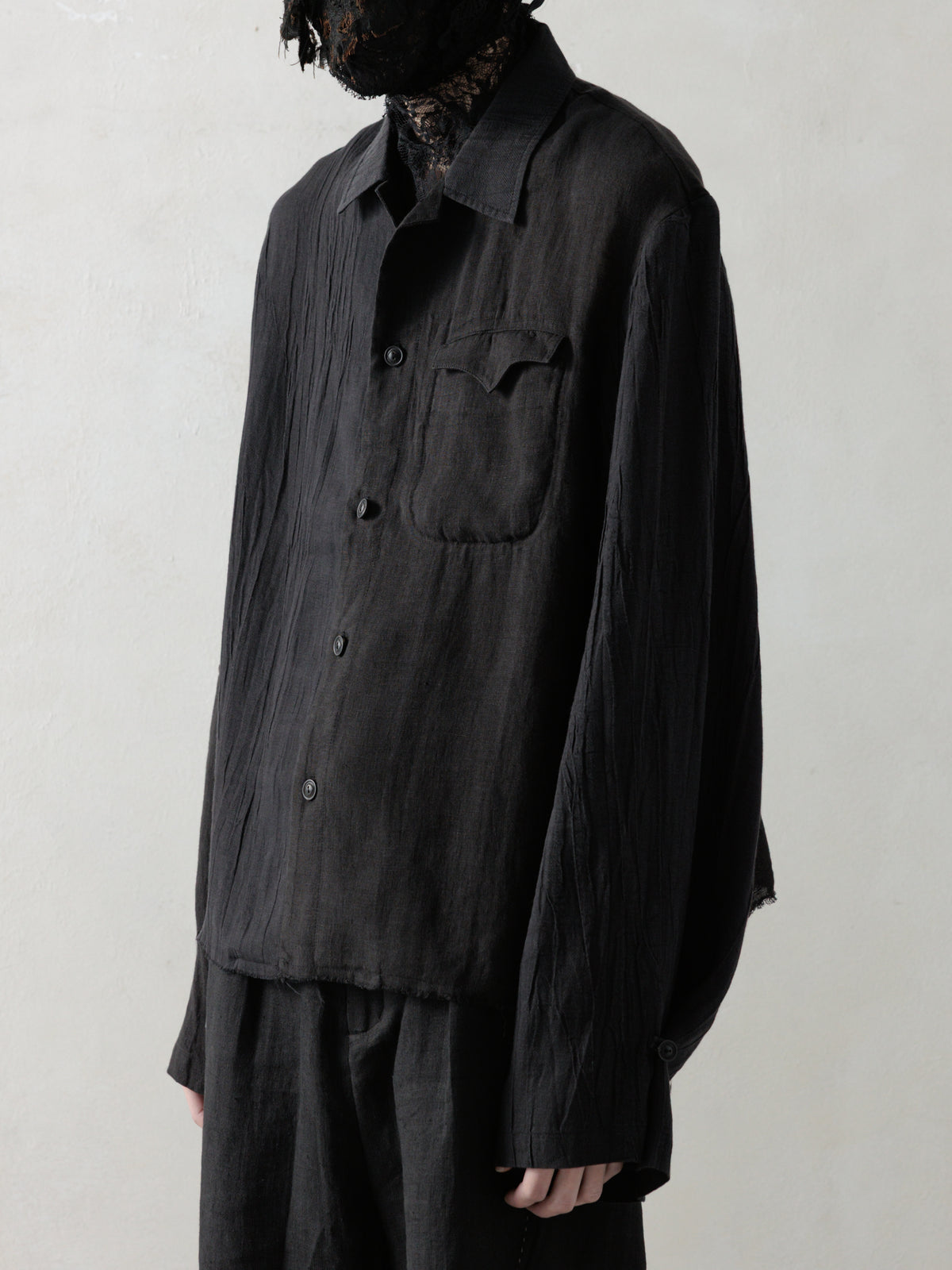 25SS｜Distressed Shirt (Black)