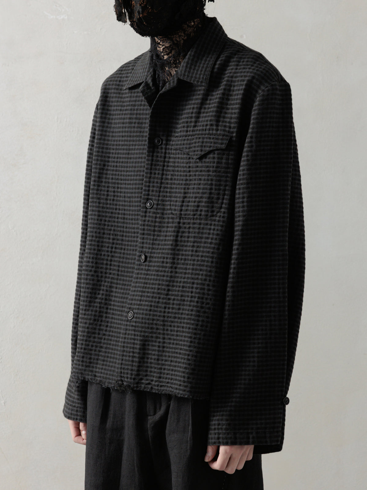25SS｜Distressed Shirt (Dusty Check)