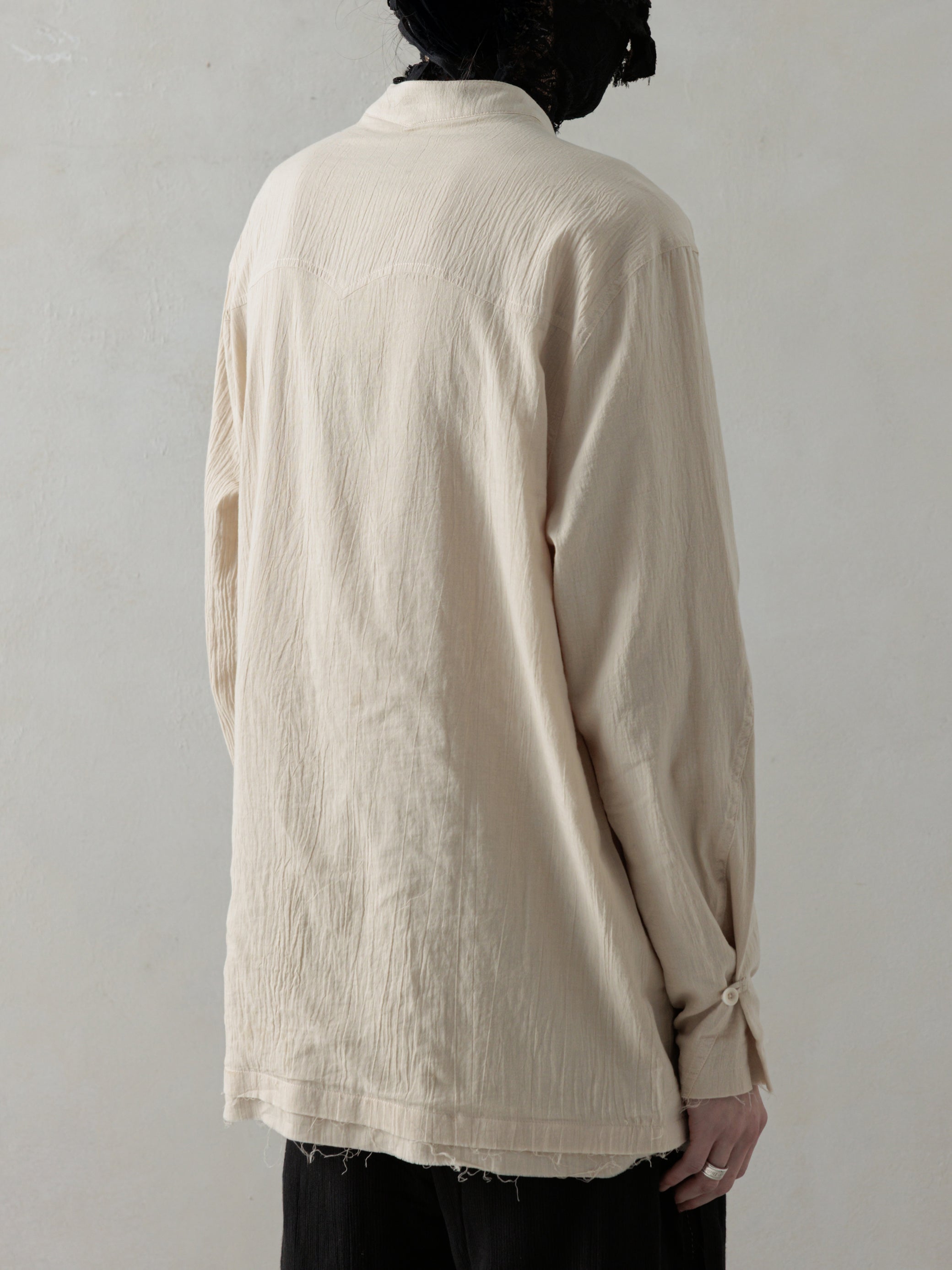 25SS｜Wrinkled-effect Shirt (Beige)
