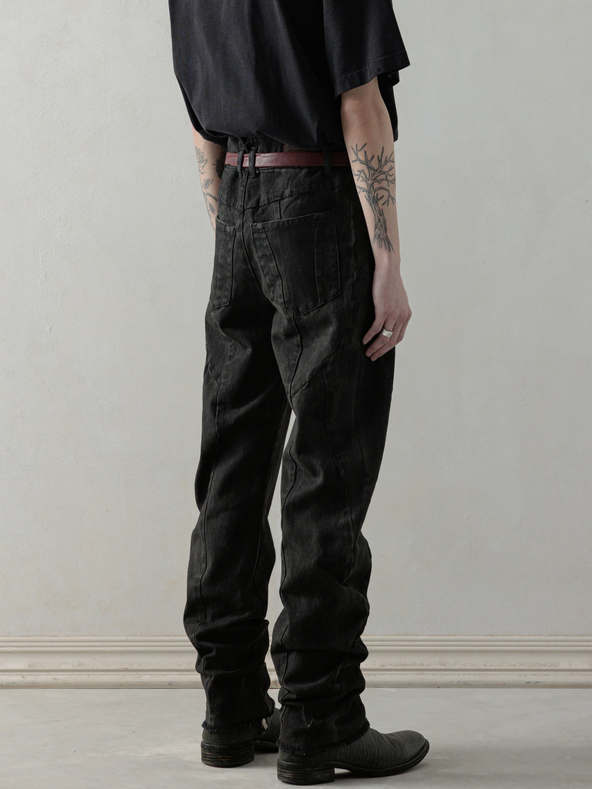 25SS｜E-cut Jeans (Cold Dyed Black)