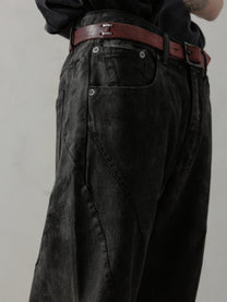 25SS｜E-cut Jeans (Cold Dyed Black)