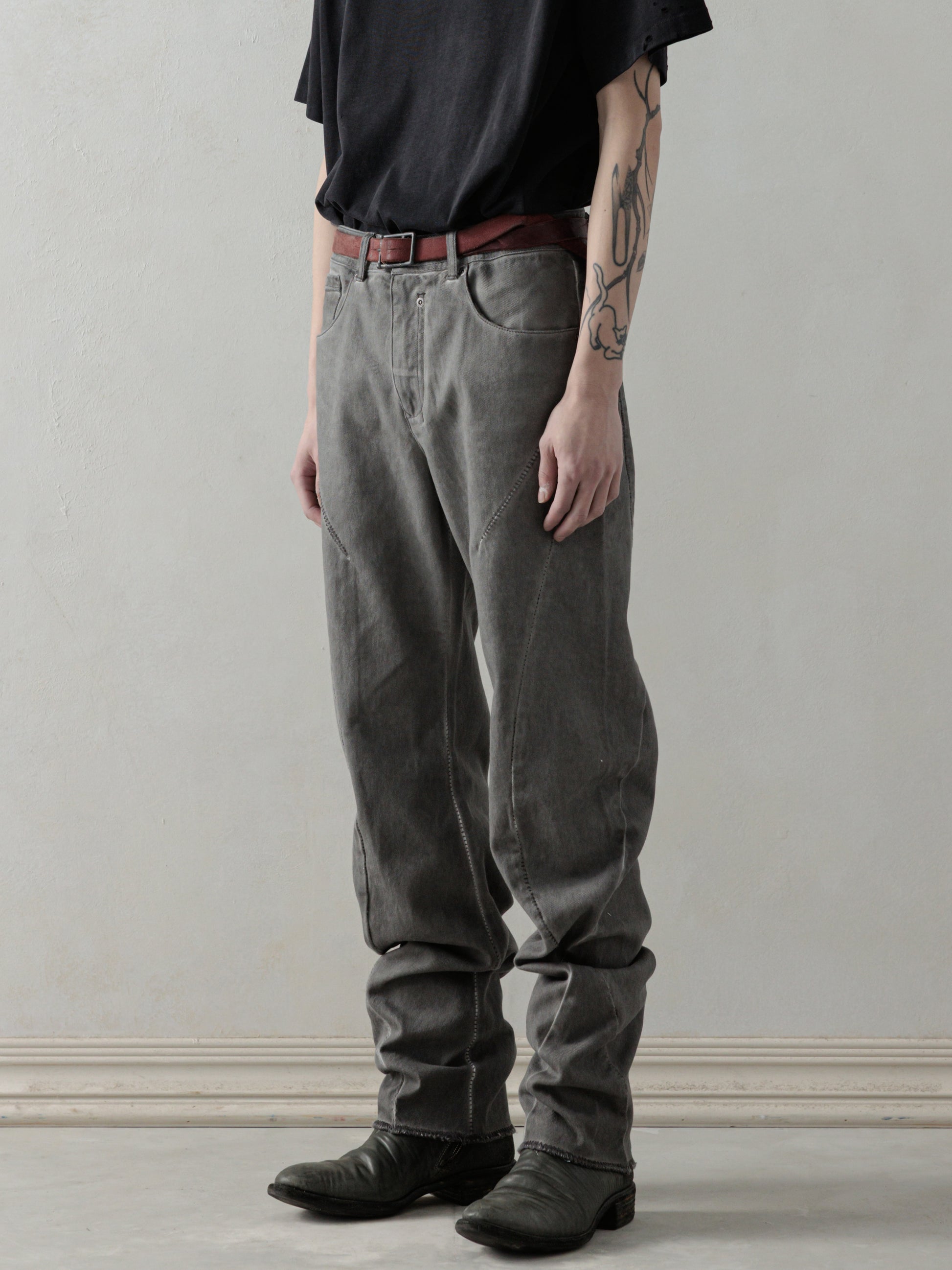 25SS｜E-cut Jeans (Cold Dyed Grey)