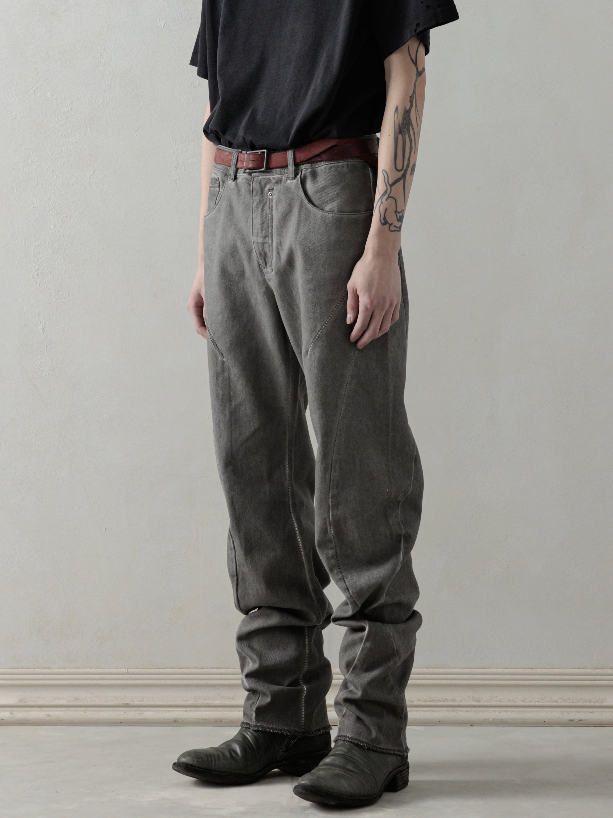 25SS｜E-cut Jeans (Cold Dyed Grey)