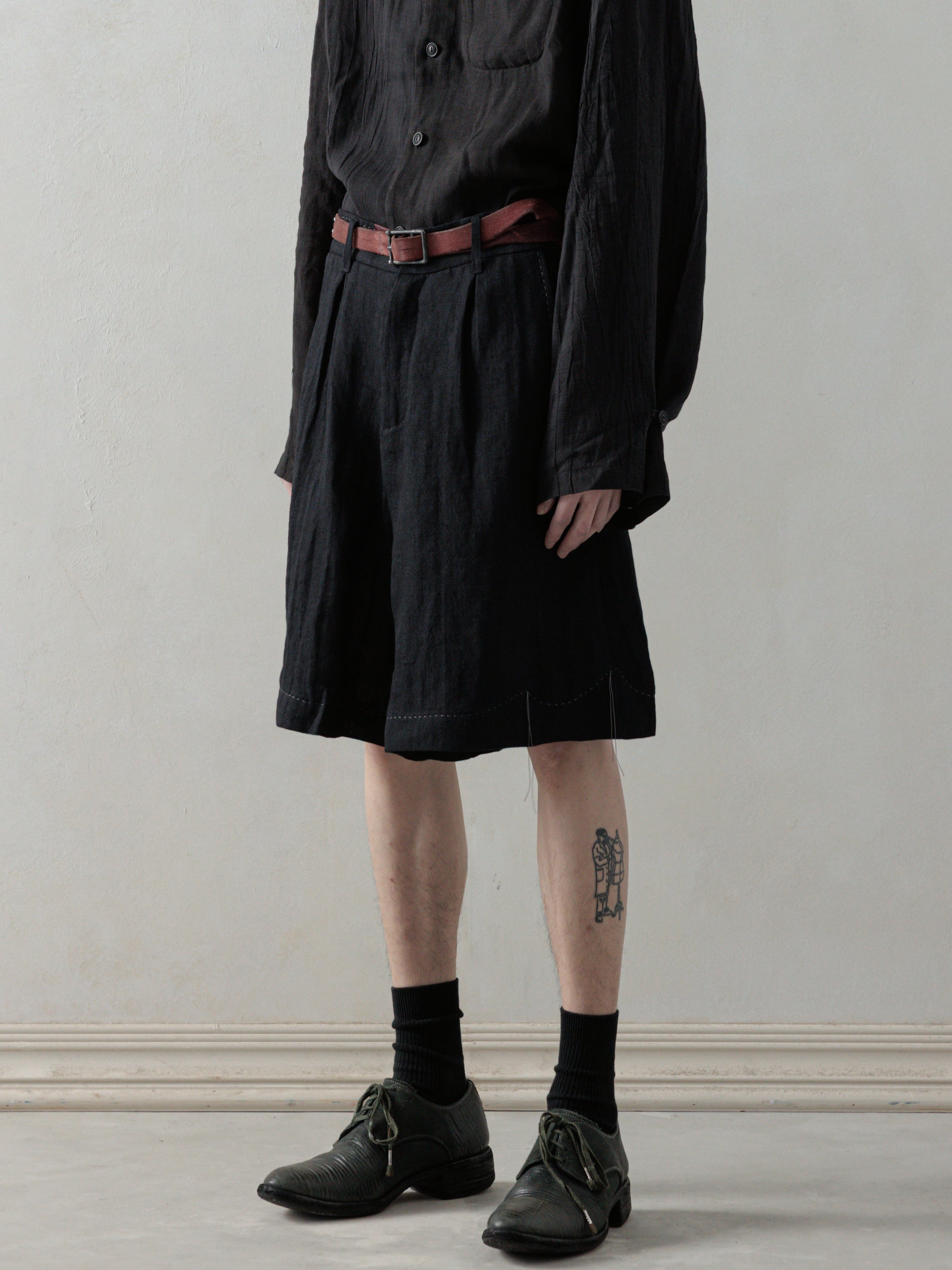 25SS｜Pleated Shorts (Black)