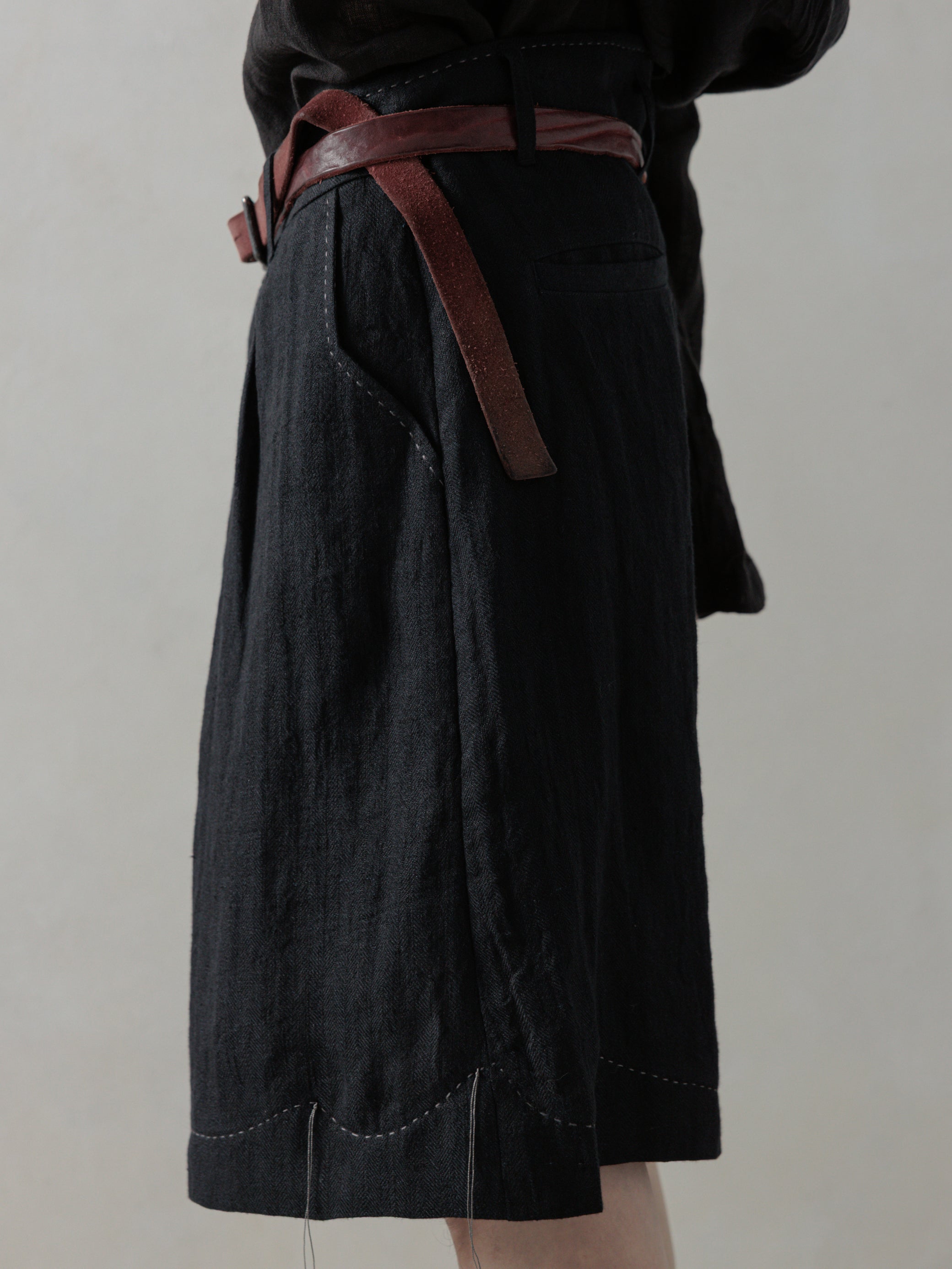 25SS｜Pleated Shorts (Black)