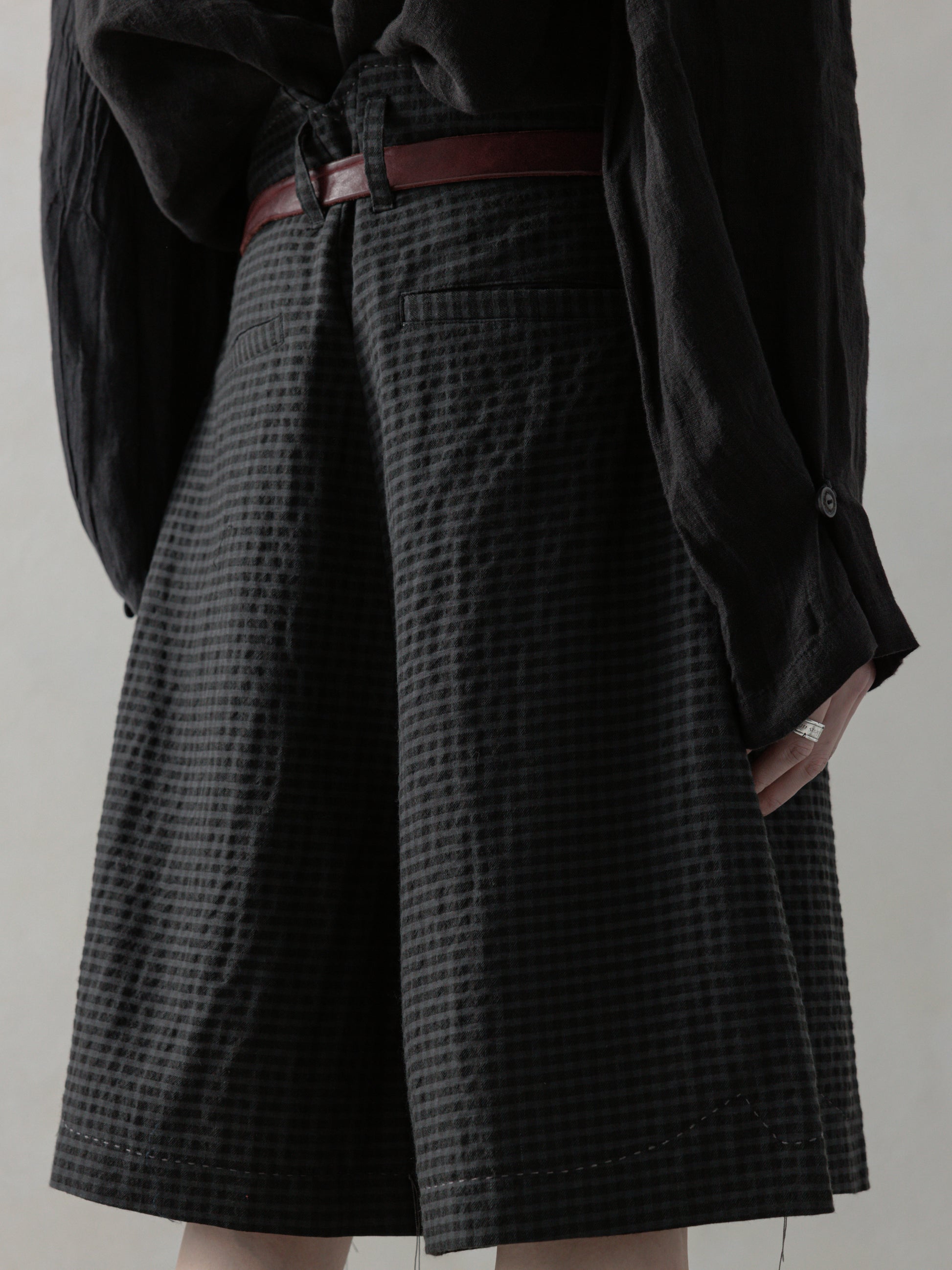 25SS｜Pleated Shorts (Dusty Check)