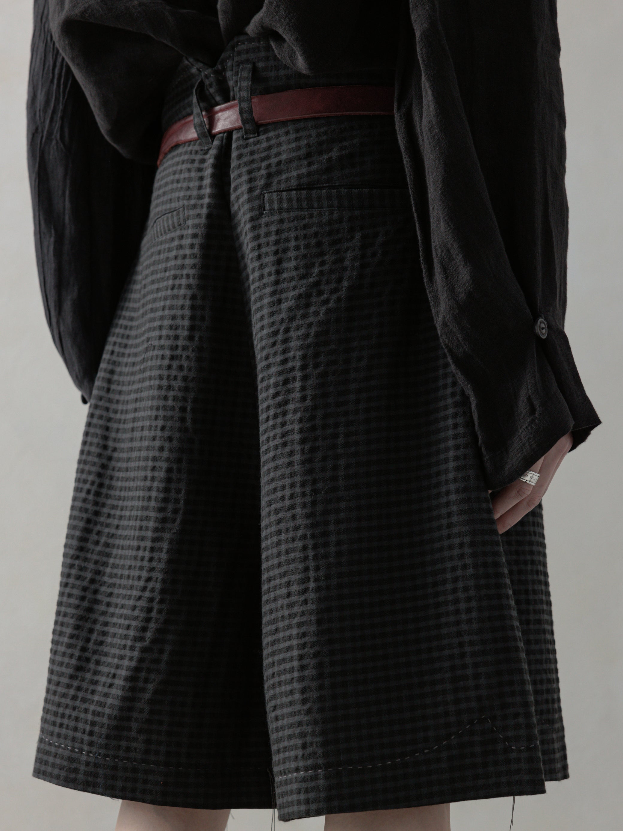 25SS｜Pleated Shorts (Dusty Check)