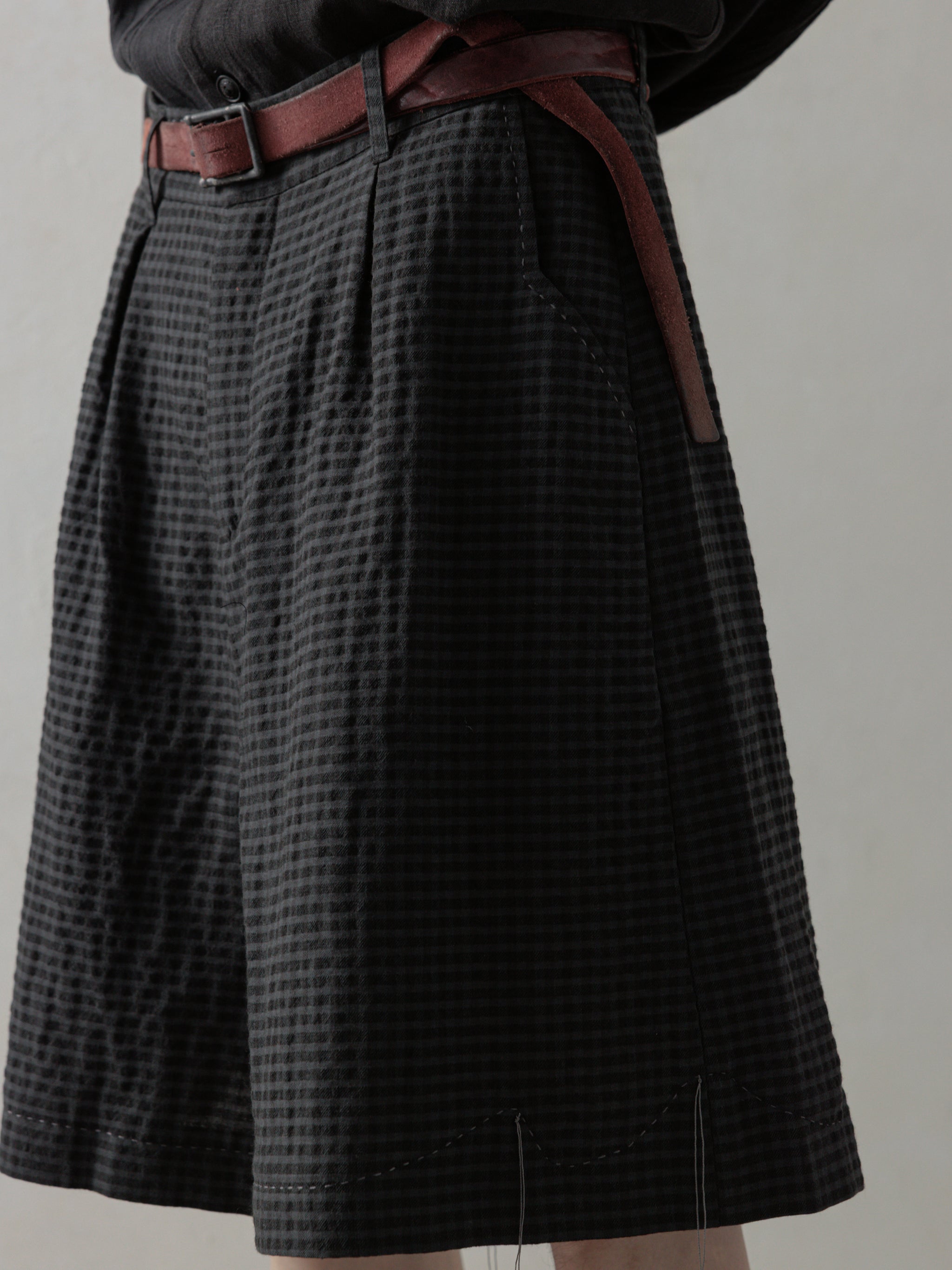25SS｜Pleated Shorts (Dusty Check) – Professor.E