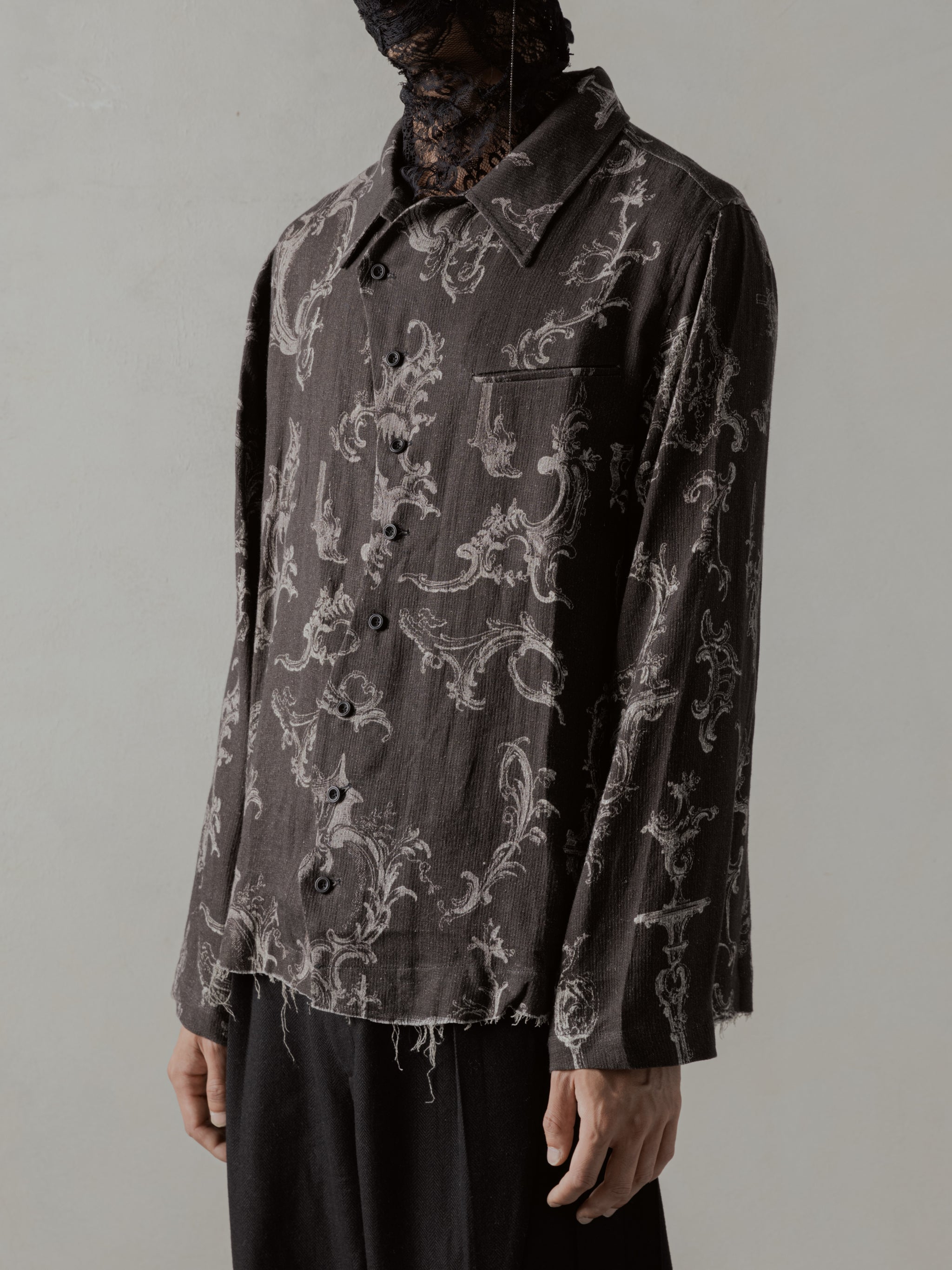 トップス Professor.E 24fw Drawstring Shirt 24FW｜Seasonal Print LS (Black) – Professor.E