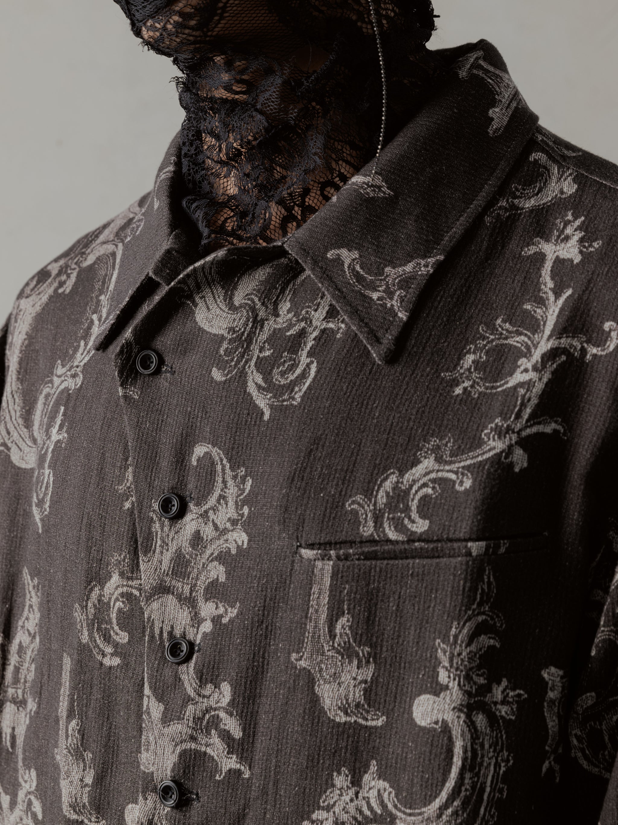 トップス Professor.E 24fw Drawstring Shirt 24FW｜Seasonal Print LS (Beige) – Professor.E