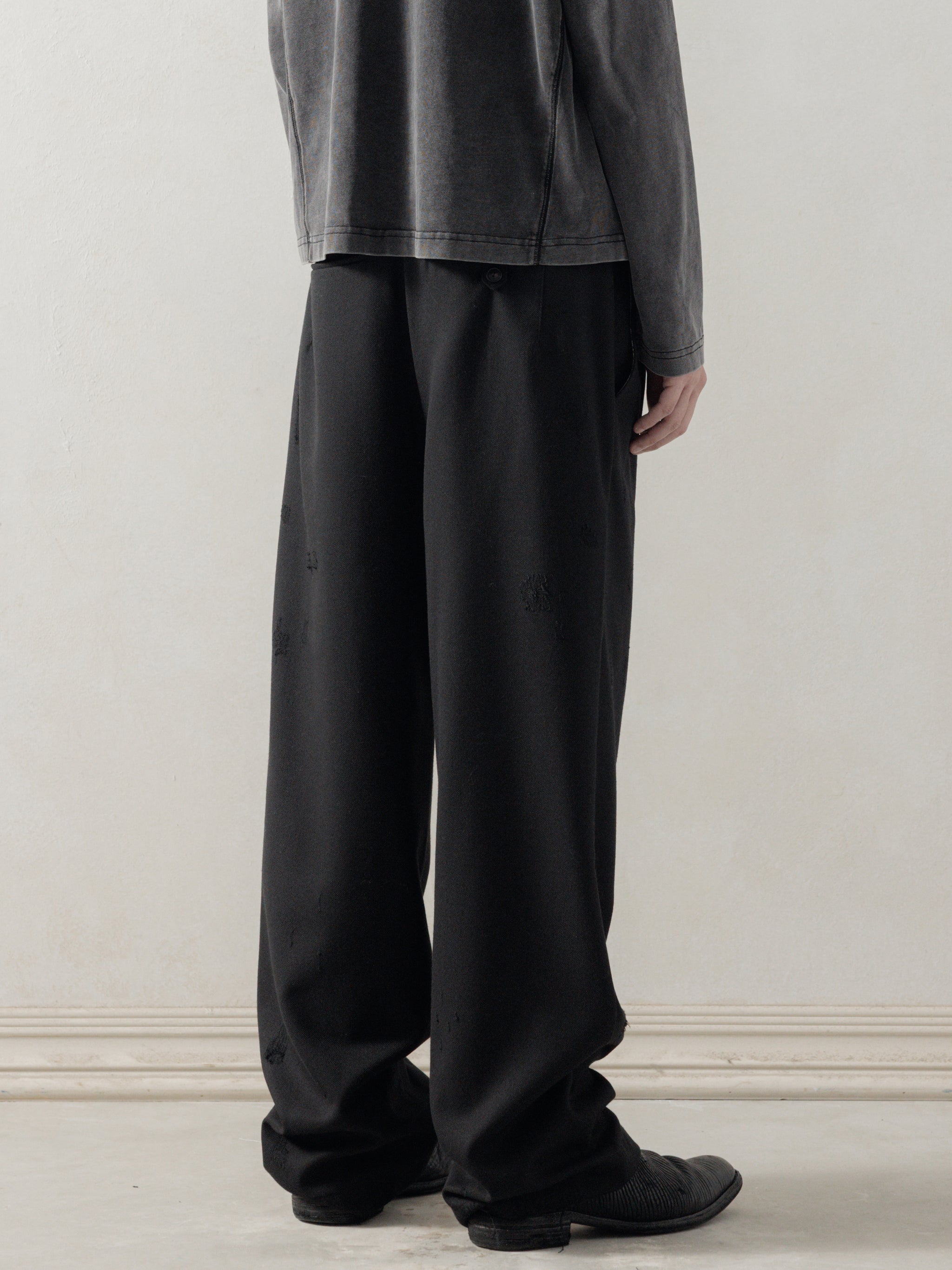 25FW｜Distressed Wool Pants – Professor.E