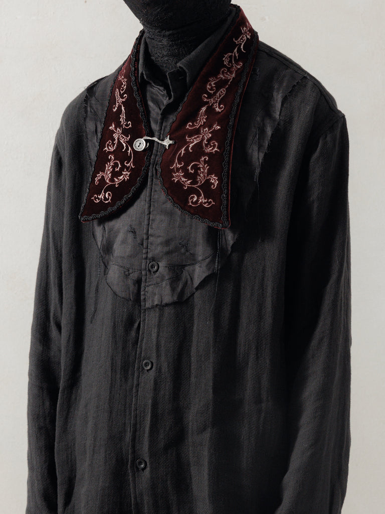 25FW｜Embroidery Collar (Burgundy)