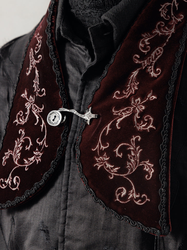 25FW｜Embroidery Collar (Burgundy)