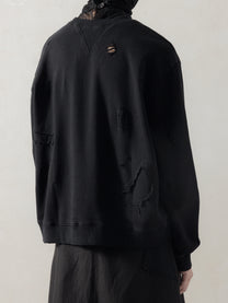 25FW｜Double V Destroyed Sweater (Black)