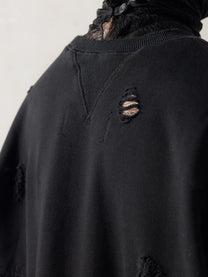 25FW｜Double V Destroyed Sweater (Black)