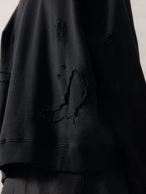 25FW｜Double V Destroyed Sweater (Black)