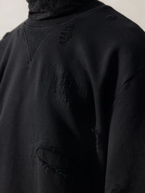 25FW｜Double V Destroyed Sweater (Black)