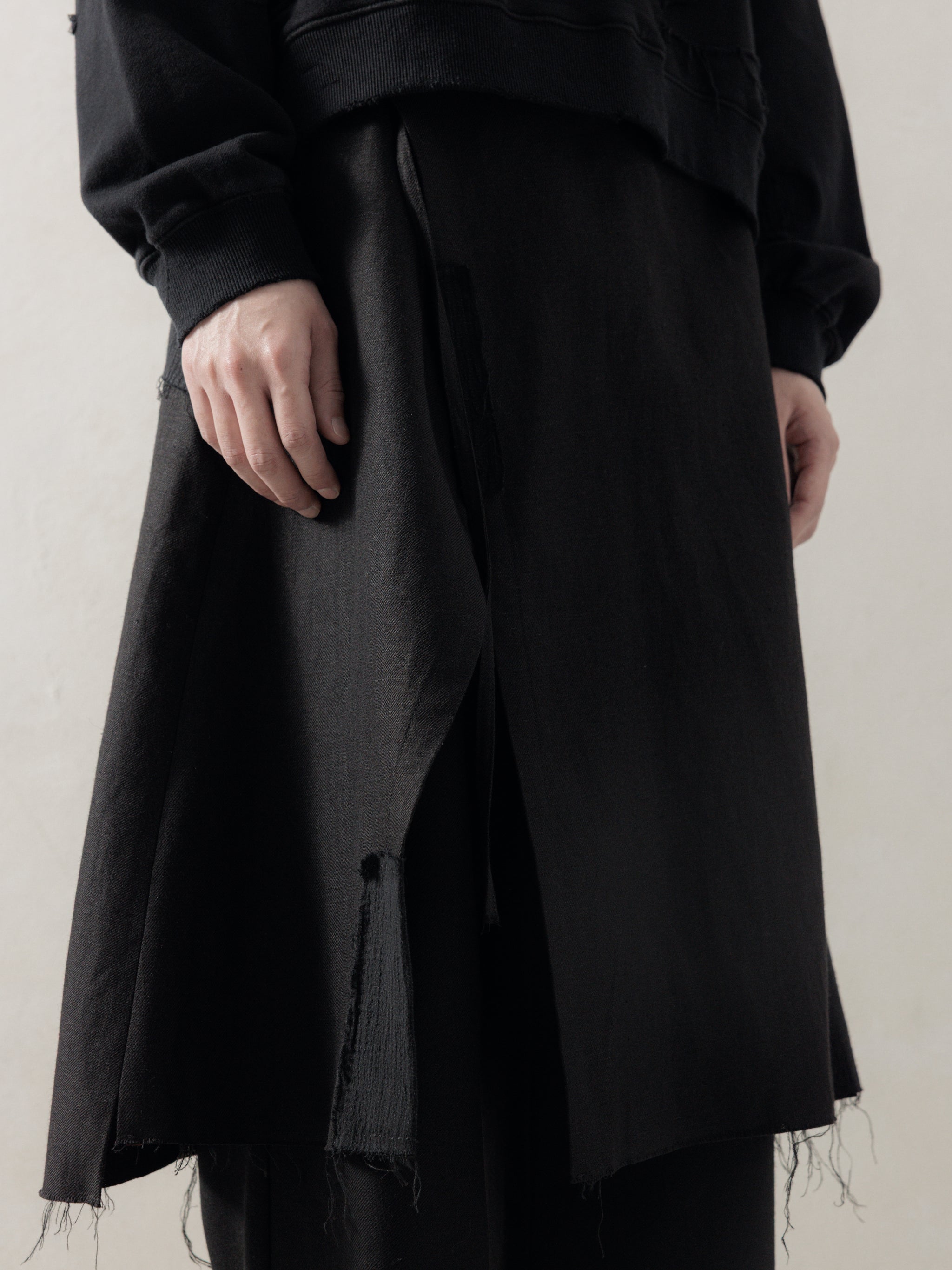 leinwande patchwork ruffled hem top ブラック leinwande patchwork ruffled hem top ブラック