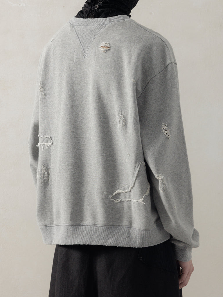 25FW｜Double V Destroyed Sweater (Grey)