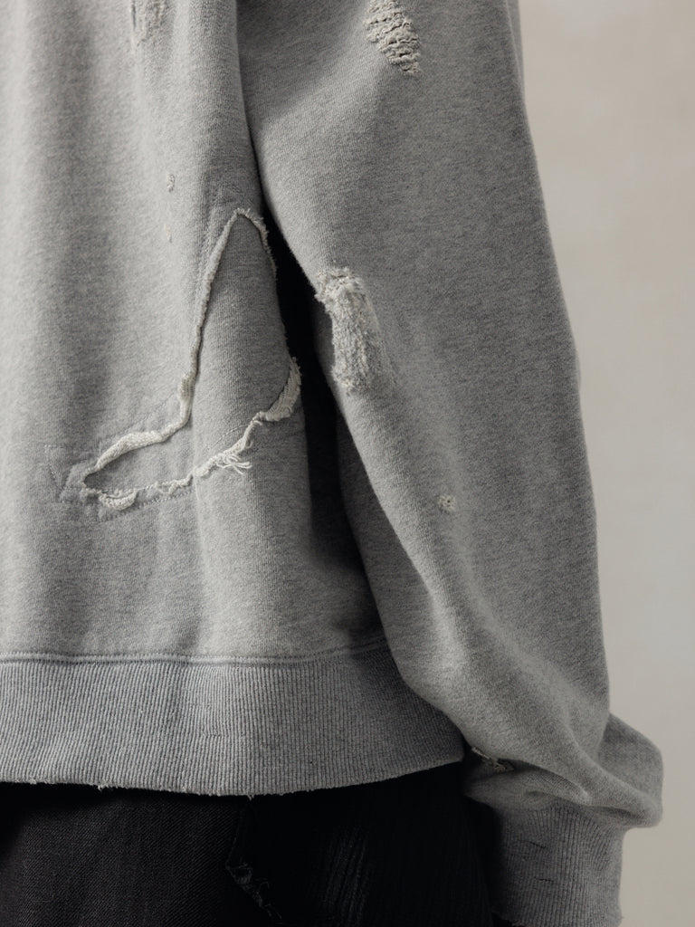 25FW｜Double V Destroyed Sweater (Grey)