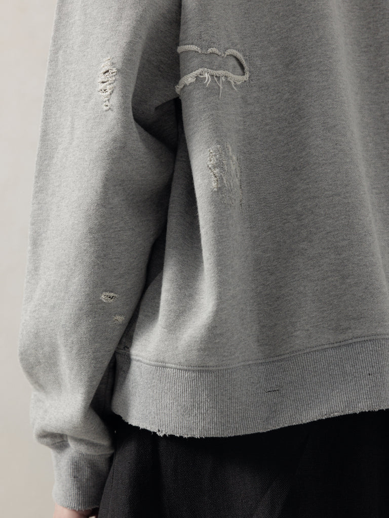 25FW｜Double V Destroyed Sweater (Grey)
