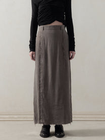 25FW WMS｜Frayed Skirt (Grey)