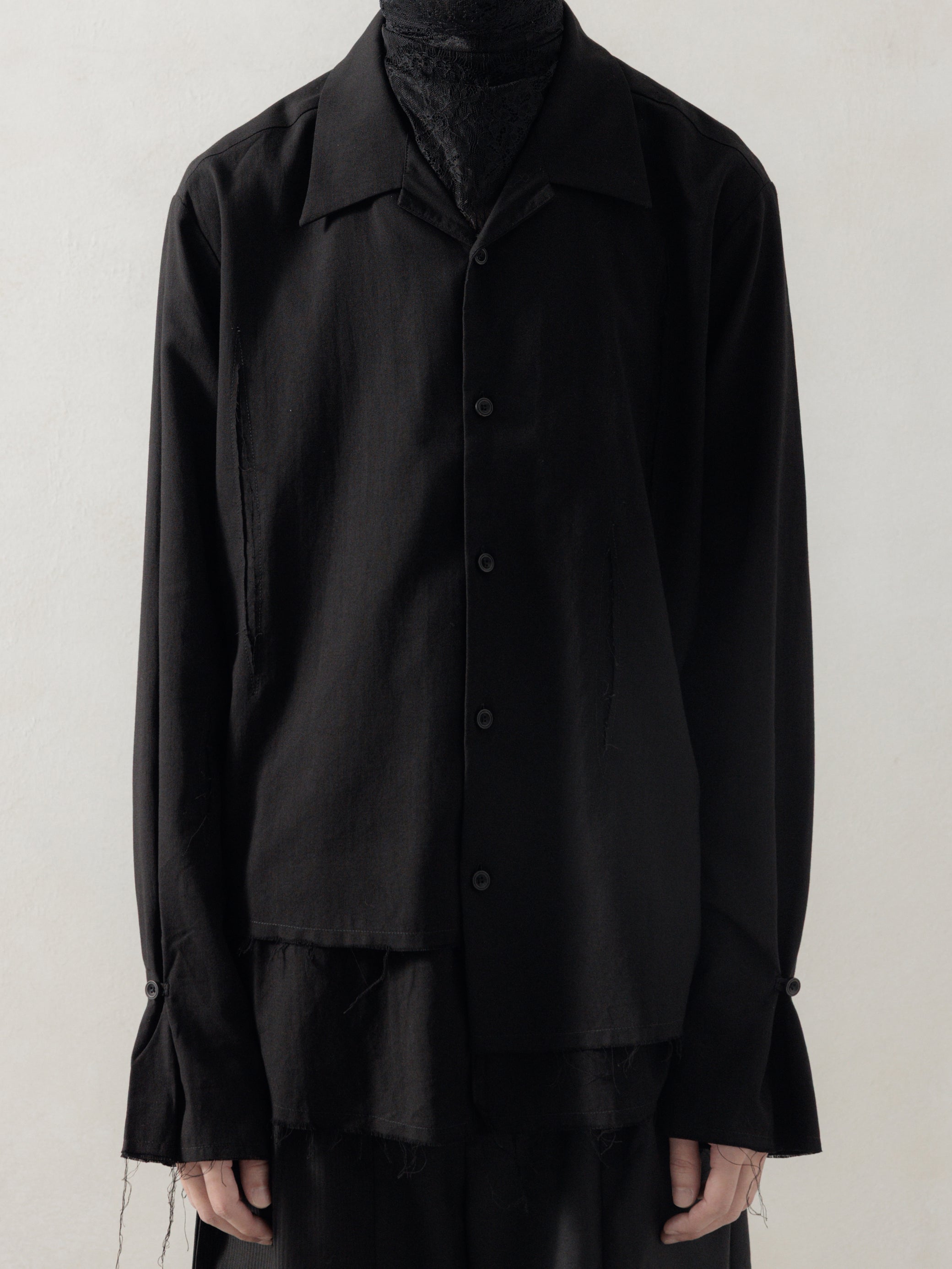 layered dress shirt We-Ar4 The Layered Shirt White Multi / L