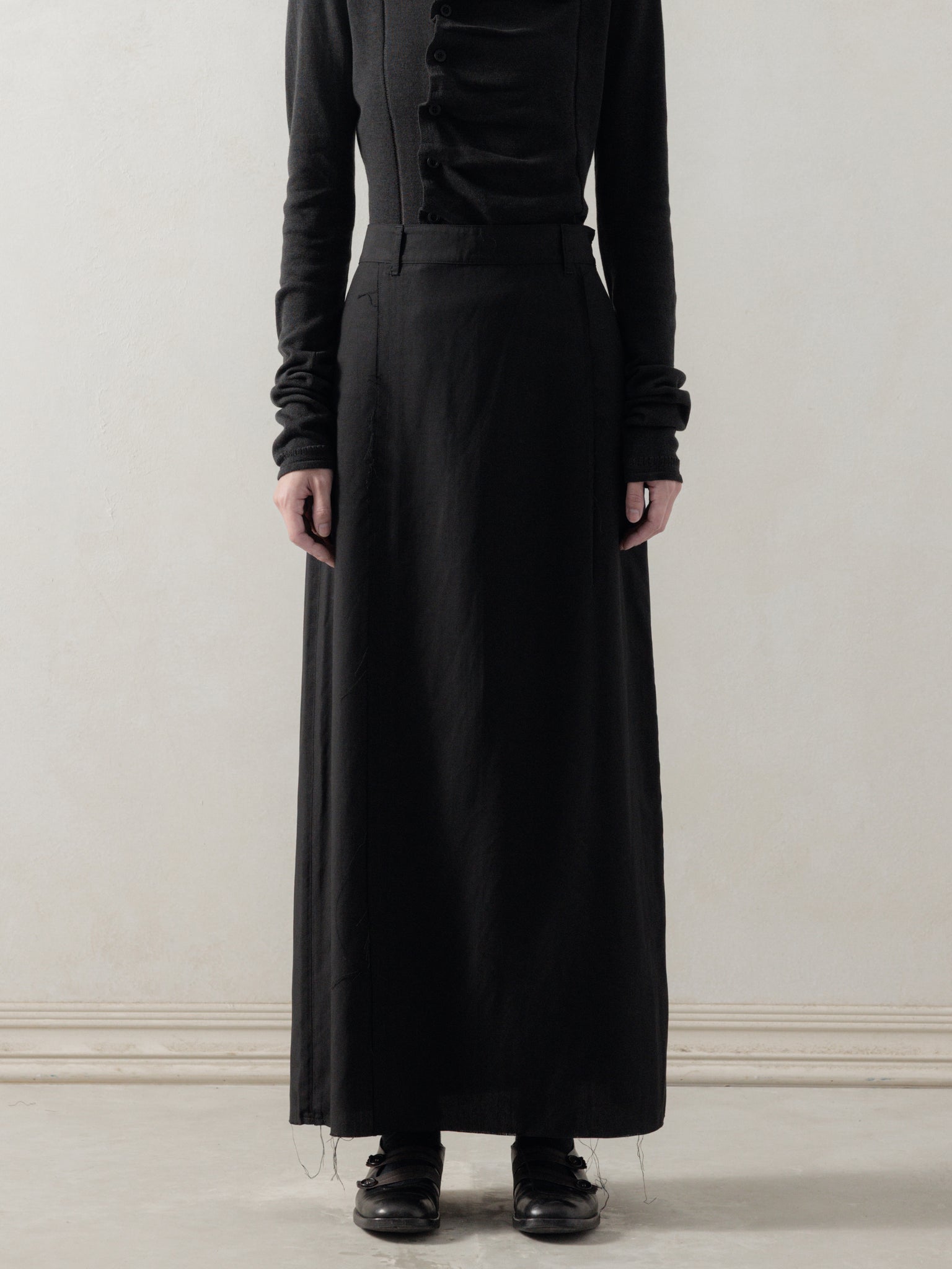 25FW WMS｜Frayed Skirt (Black)