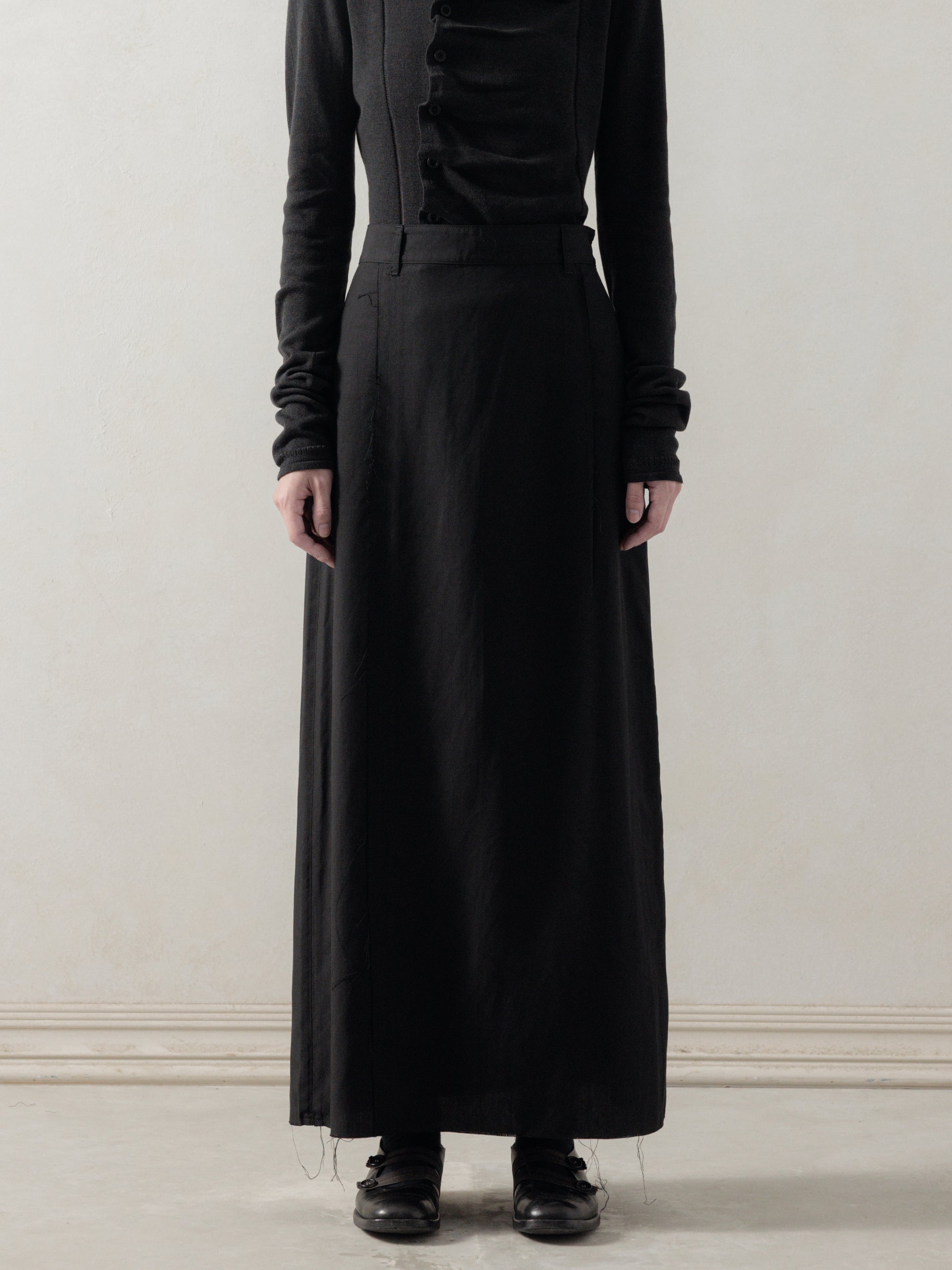 25FW WMS｜Frayed Skirt (Black)