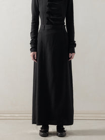 25FW WMS｜Frayed Skirt (Black)