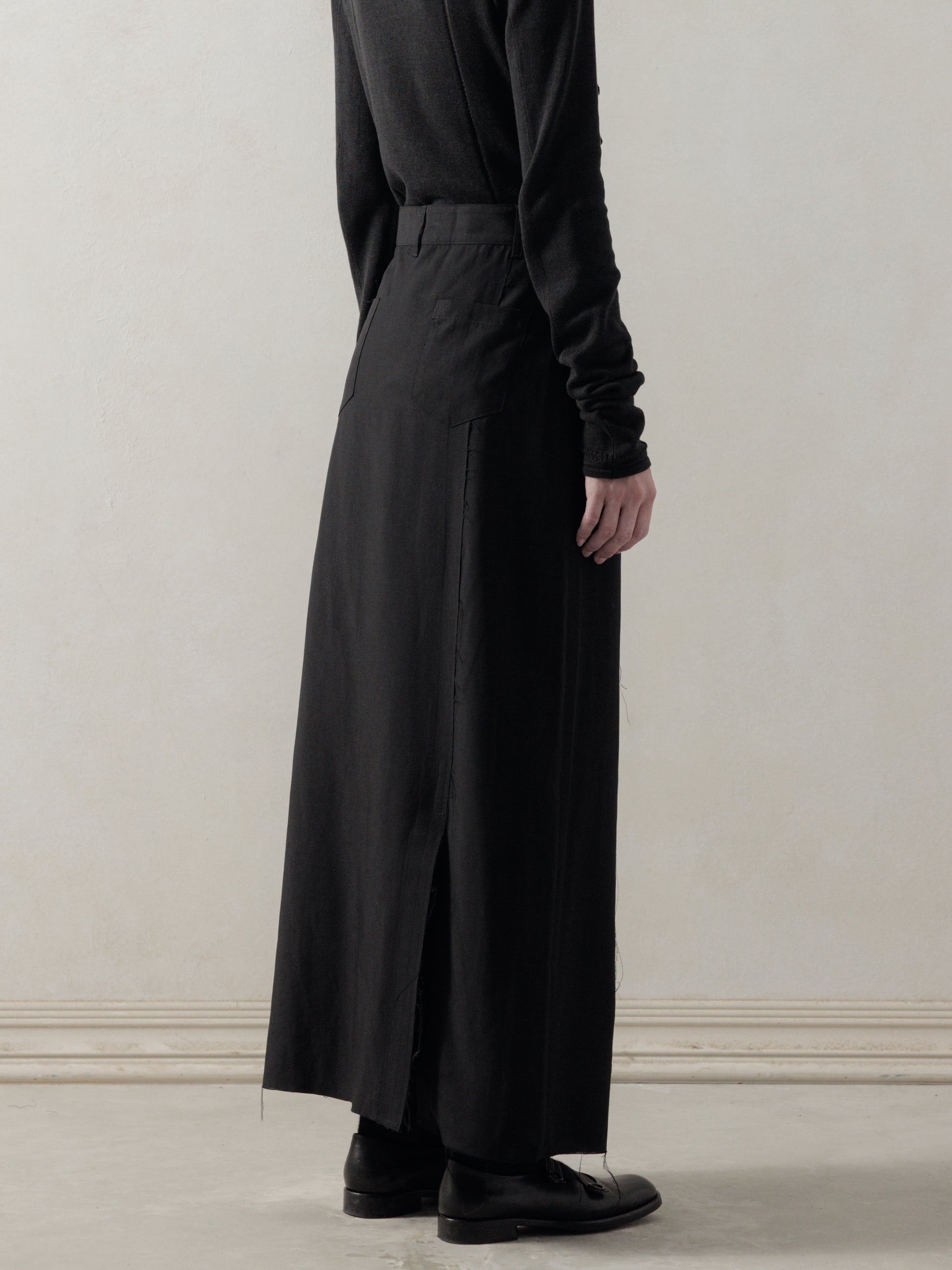 25FW WMS｜Frayed Skirt (Black)