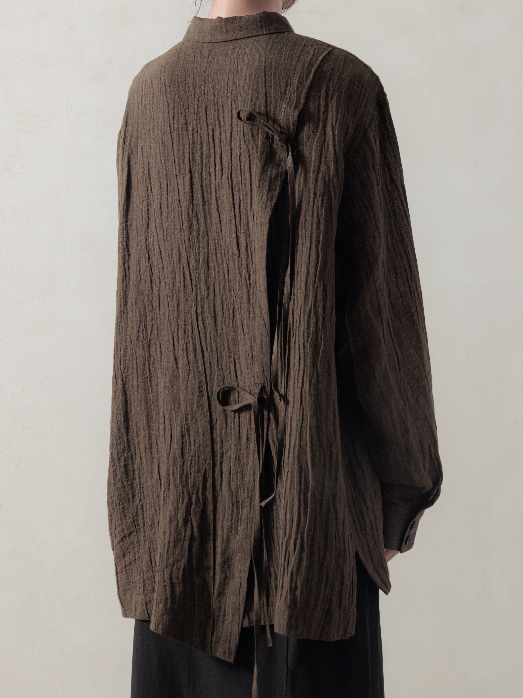 25FW WMS｜Drop Shoulder Shirt (Brown)