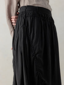 26SS WMS｜Cotton Pleated Midi Skirt (Black)
