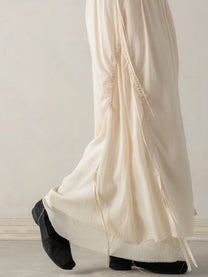 26SS WMS｜Cotton Pleated Midi Skirt (Beige)