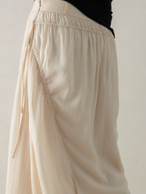26SS WMS｜Cotton Pleated Midi Skirt (Beige)