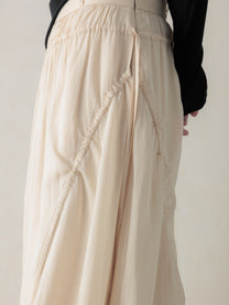 26SS WMS｜Cotton Pleated Midi Skirt (Beige)