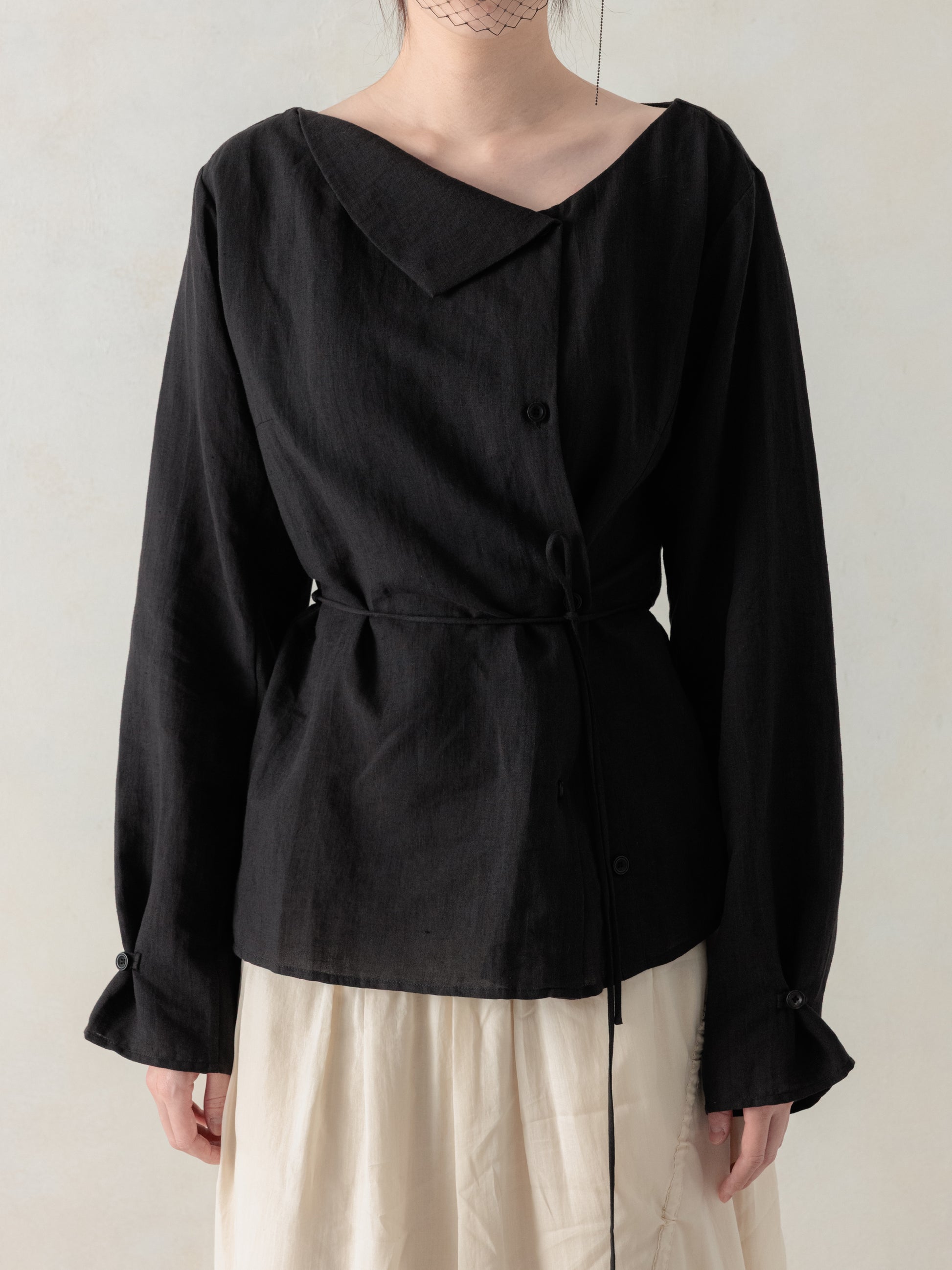 26SS WMS｜Side Button Shirt (Black)