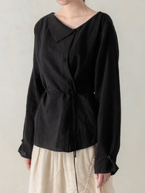 26SS WMS｜Side Button Shirt (Black)