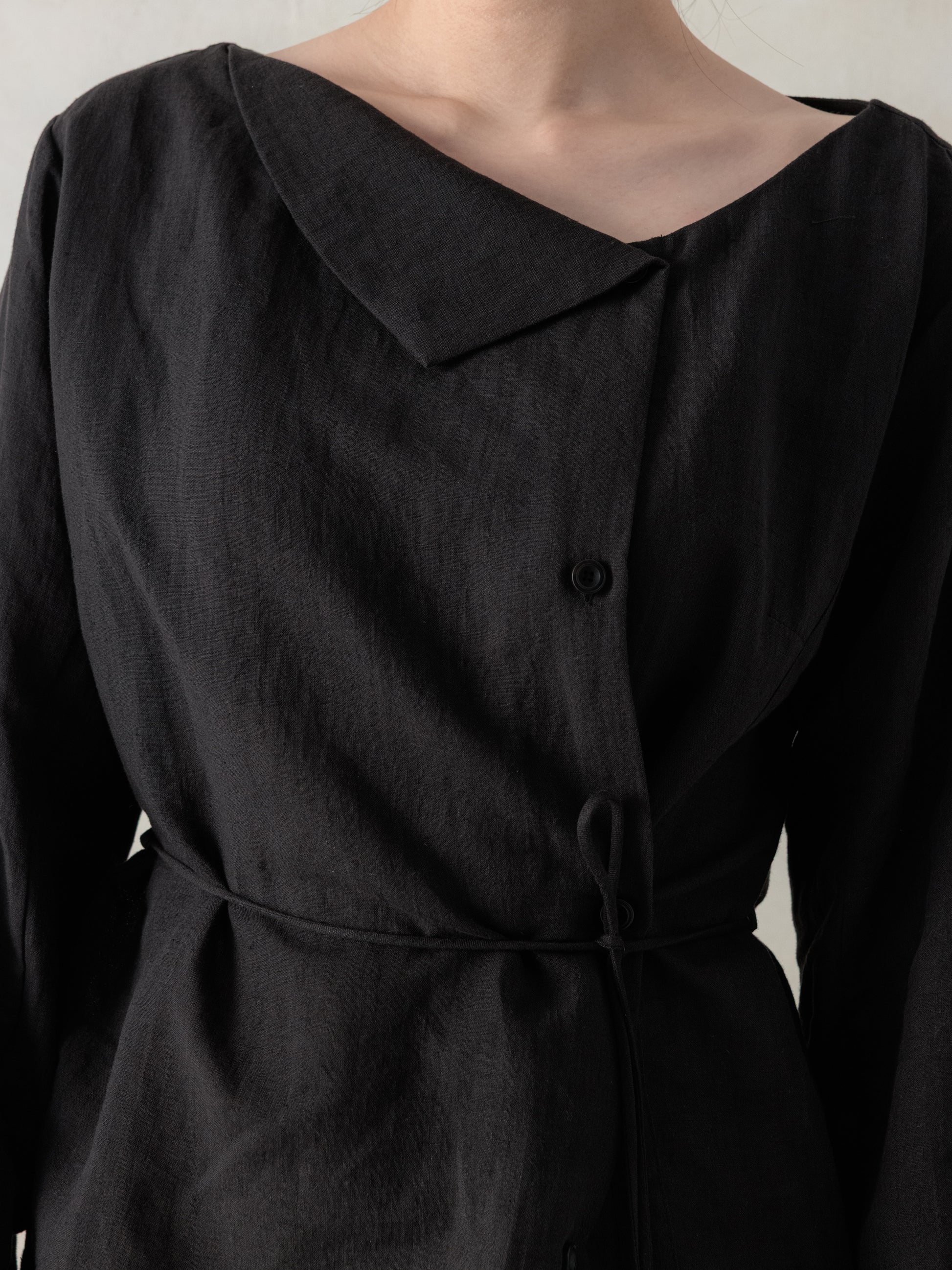 26SS WMS｜Side Button Shirt (Black)