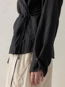 26SS WMS｜Side Button Shirt (Black)