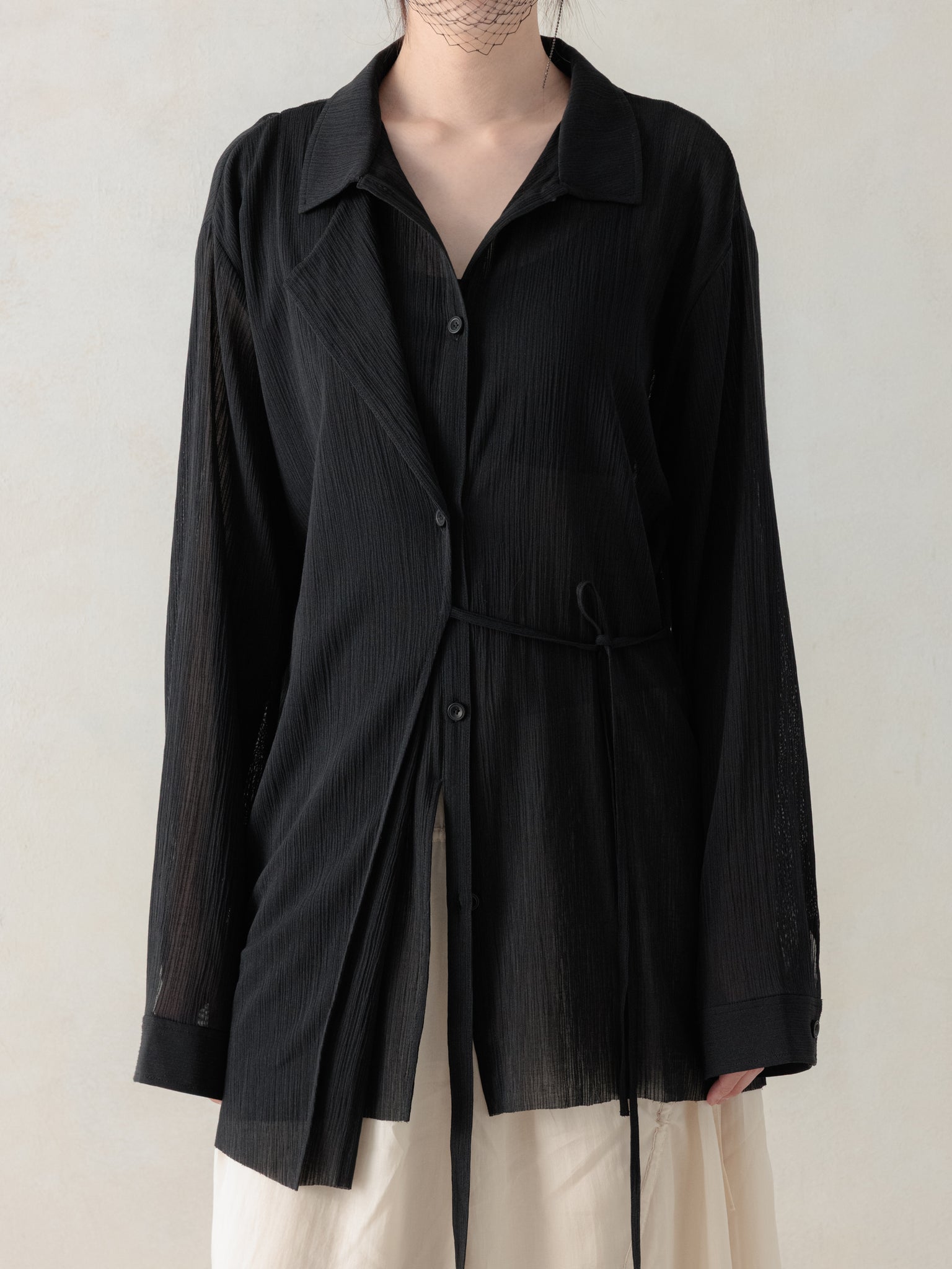 26SS WMS｜Structured Oversized Shirt (Black)